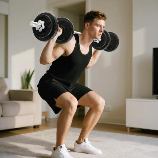 Juego de Mancuernas Ajustables 20 kg 2 en 1 con Barras Recta de Conexión y Mangos Antideslizantes para Gimnasio en Casa [7]