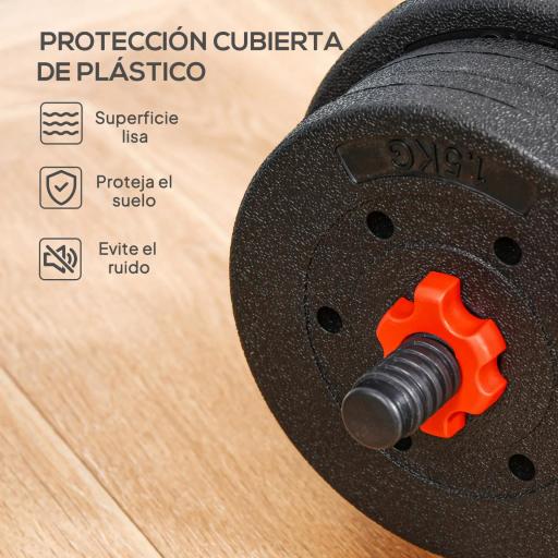 Juego de Mancuernas de 25 kg 2 en 1 de Dumbbell con Barras Conexión y Barra de Extensión Entrenamiento de Fuerza y Levantamiento de Pesas Negro [4]