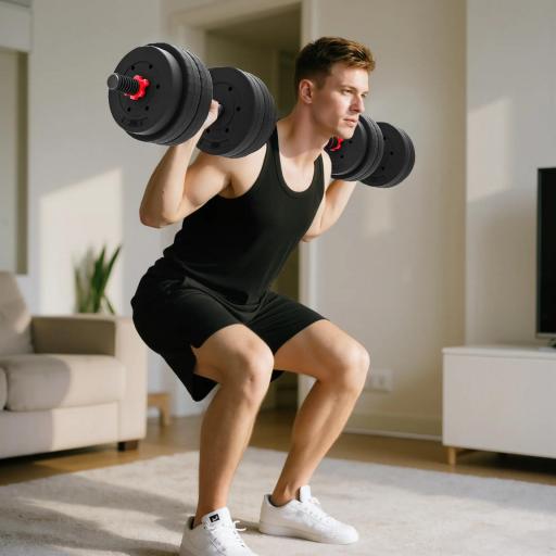 Juego de Mancuernas de 25 kg 2 en 1 de Dumbbell con Barras Conexión y Barra de Extensión Entrenamiento de Fuerza y Levantamiento de Pesas Negro [7]