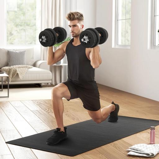 Juego de Mancuernas Ajustables de 25kg con Discos de 2,5/1,5/1,25kg y Barras de 2kg para Gimnasio en Casa