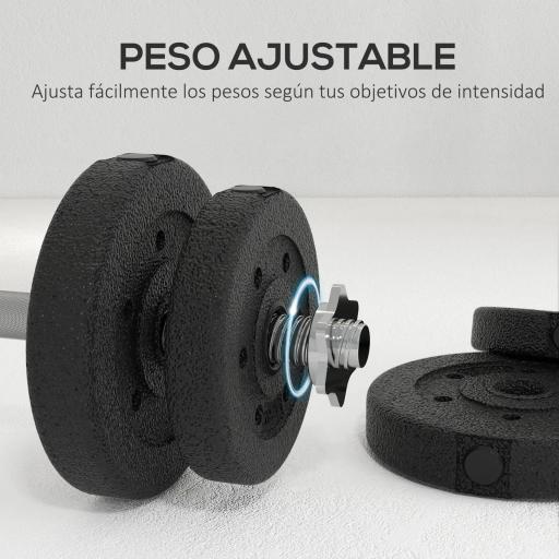 Juego de Mancuernas Ajustables de 25kg con Discos de 2,5/1,5/1,25kg y Barras de 2kg para Gimnasio en Casa [6]