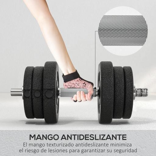 Juego de Mancuernas Ajustables de 25kg con Discos de 2,5/1,5/1,25kg y Barras de 2kg para Gimnasio en Casa [3]