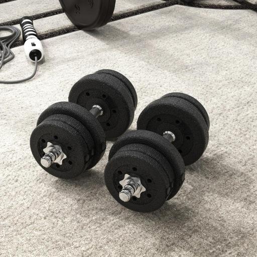 Juego de Mancuernas Ajustables de 25kg con Discos de 2,5/1,5/1,25kg y Barras de 2kg para Gimnasio en Casa [2]