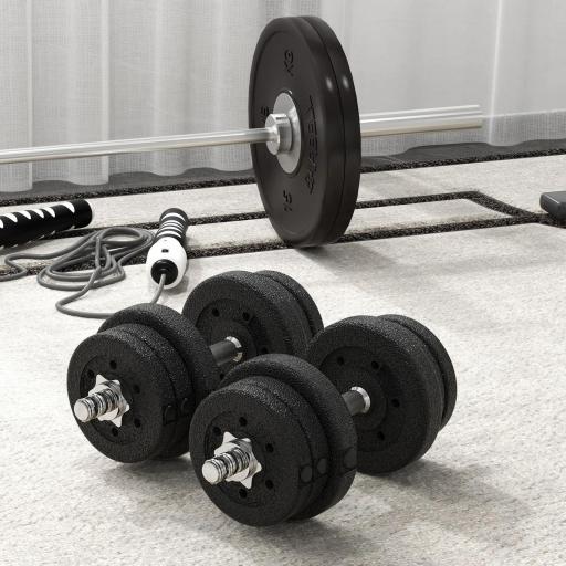 Juego de Mancuernas Ajustables de 25kg con Discos de 2,5/1,5/1,25kg y Barras de 2kg para Gimnasio en Casa [7]