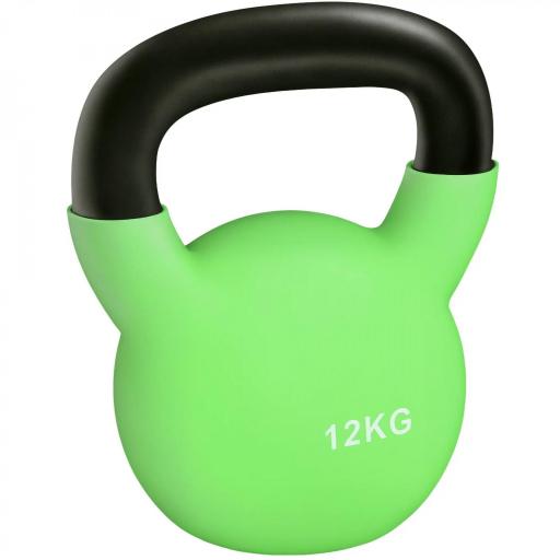 Pesa Rusa de 12 kg de Hierro Fundido con Revestimiento de Neopreno para Entrenamiento de Fuerza 20x13x23 cm Verde [7]