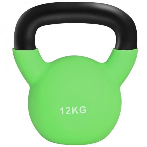 Pesa Rusa de 12 kg de Hierro Fundido con Revestimiento de Neopreno para Entrenamiento de Fuerza 20x13x23 cm Verde [8]