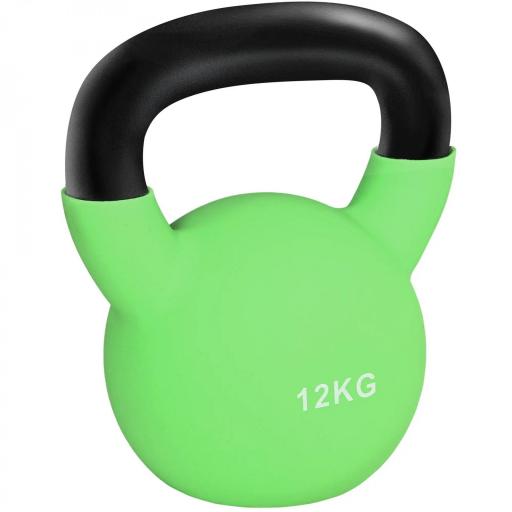 Pesa Rusa de 12 kg de Hierro Fundido con Revestimiento de Neopreno para Entrenamiento de Fuerza 20x13x23 cm Verde [9]