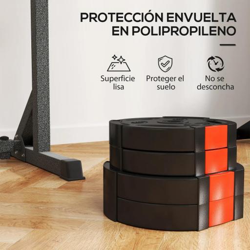 Juego de Discos Pesas de 4 Piezas 2x5 kg 2x7,5 kg con Orificios de 2,5 cm para Entrenamiento Fitness en Hogar Negro [5]