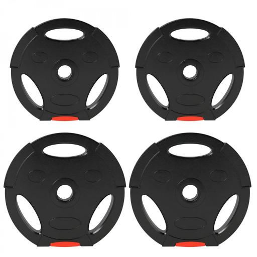 Juego de Discos Pesas de 4 Piezas 2x5 kg 2x7,5 kg con Orificios de 2,5 cm para Entrenamiento Fitness en Hogar Negro [9]