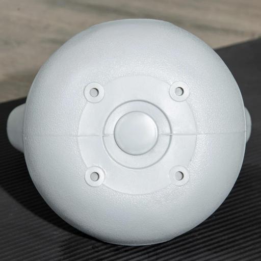 Pesa Rusa 16 kg Kettlebell Revestimiento de PU y Relleno de Arena para Entrenamiento de Fuerza 26x18x32 cm Verde y Gris [6]