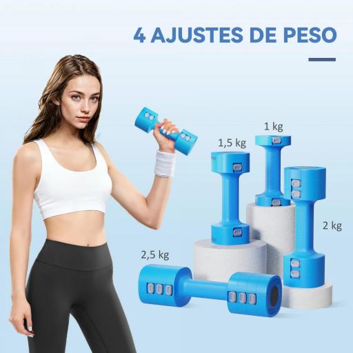 Juego de Mancuernas Ajustables 4 en 1 de 1/1,5/2/2,5 kg con Mangos Antideslizantes y Diseño Cuadrado para Casa Gimnasio [2]