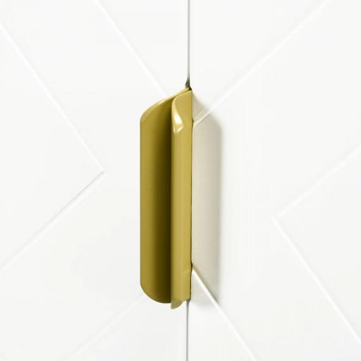 Mueble para Debajo del Lavabo Moderno Armario Bajo con 2 Puertas y Patas de Acero 60x30x65 cm Blanco y Dorado [4]