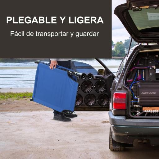 Tumbona Plegable Reclinable con Ángulo Ajustable de 5 Posiciones para Jardín Exterior Piscina Terraza Camping Carga 120 kg 188x56x28 cm Azul [4]