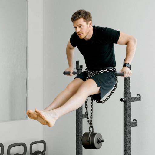 Banco de Musculación Multifuncional Banco de Pesas con Respaldo Inclinable y Soporte de Barras Altura Ajustable para Entrenamiento Cuerpo Completo Ginmasio Carga 300 kg 187x140x117-136 cm Negro [7]
