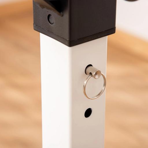 Soporte Barras Pesas de Acero con Altura Ajustable en 12 Niveles Carga Máx. 150 kg 52x48x105-160 cm Blanco [9]