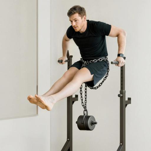 Soporte para Pesas Estante Soporte Barra Pesas Ajustable para Ejercicios Sentadillas en Hogar y Oficina Carga 150 kg de Acero Altura Regulable de 121-171 cm Negro y Rojo [7]