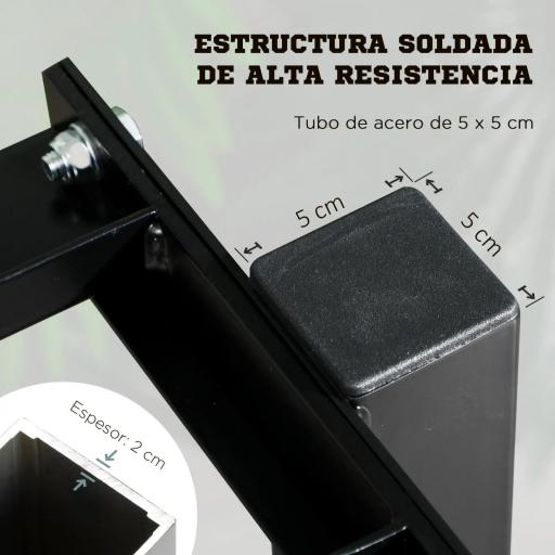 Estante para Mancuernas de 2 Niveles Soporte de Almacenamiento para Mancuernas Acero Carga 270 kg 94x52,5x82 cm Negro [5]