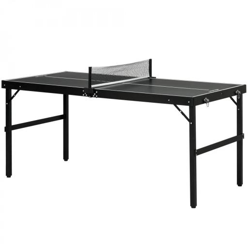 Mesa de Ping Pong Plegable con Marco de Aluminio y Red para Interiores y Exteriores 152x76x72 cm Negro [9]