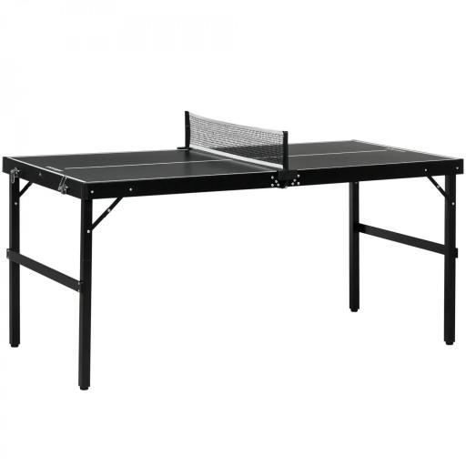 Mesa de Ping Pong Plegable con Marco de Aluminio y Red para Interiores y Exteriores 152x76x72 cm Negro [8]