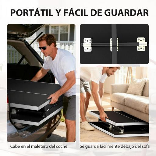 Mini Mesa de Ping-Pong Plegable con Red 2 Raquetas y 3 Pelotas para Interior y Exterior 152x76x70 cm Negro [5]