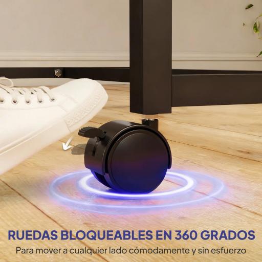 Mesa de Ping-Pong Plegable con 4 Ruedas Red 2 Palas y 3 Pelotas para Interior y Exterior 274x152,5x75,5 cm Azul [5]