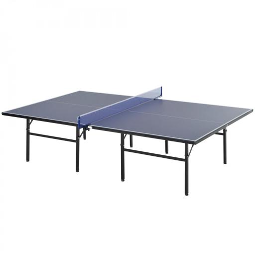 Mesa de Ping Pong Plegable con Red 152.5x274x76cm Tenis de Mesa y Material de Acero y MDF en Color Azul [4]
