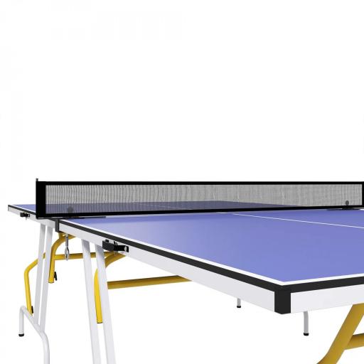 Mesa de Ping Pong Plegable Mesa de Tenis de Mesa Diseño Compacto con Red y Reposapiés Ajustables 274x152,5x76 cm Azul [6]