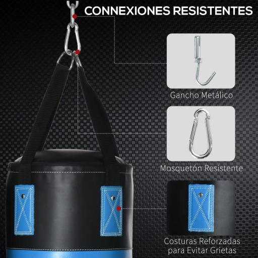 Saco de Boxeo Profesional, Punching Bag 72 cm con Guantes de 8 oz Gancho y Bolsa de Almacenaje, Saco de Arena para MMA, Karate, Taekwondo y Entrenamiento en Gimnasio en Casa [3]
