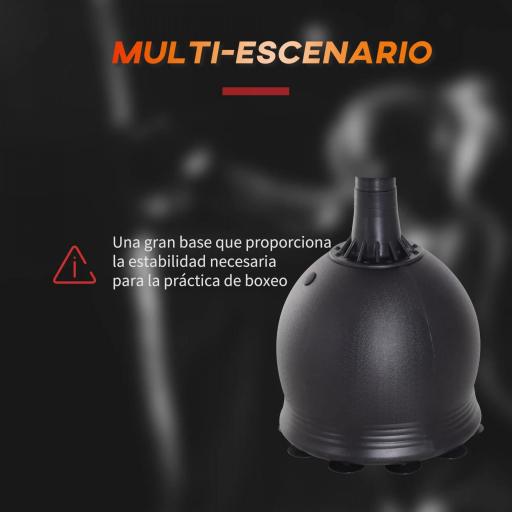 Saco de Boxeo de Pie 165 cm con Base Rellenable de Agua 22,5 kg o Arena 27,5 kg y Ventosas de Goma para Adultos y Niños 50x50x165 cm Negro [3]