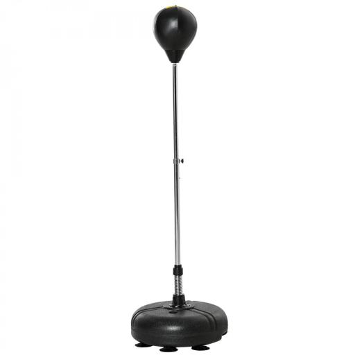 Saco de Boxeo de Pie con Altura Ajustable en 4 Niveles Base Rellenable Guantes e Inflador Ø45x133-151 cm Negro  [9]