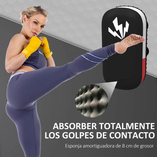 Manopla de Boxeo Paos Muay Thai para Entrenamiento Karate Taekwondo Kickboxing Training en Hogar Gimnasio Negro [2]