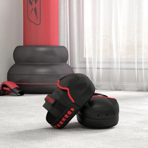 Manopla de Boxeo Paos Muay Thai MMA Curvadas para Entrenamiento Karate Taekwondo Kickboxing Training Negro [5]
