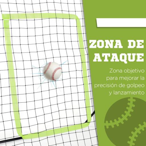Red de práctica de Béisbol con Marco Metálico y Ganchos para Entrenamiento de Softbol Fútbol Tenis 123x90x174 cm Negro [4]