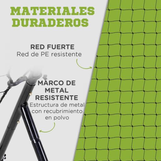 Red de práctica de Béisbol con Marco Metálico y Ganchos para Entrenamiento de Softbol Fútbol Tenis 123x90x174 cm Negro [3]