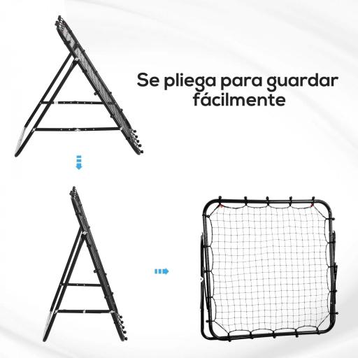 Red de Rebote Reboteador de Metal con Ángulo Ajustable para Entrenamiento de Deportes 96x80x96 cm Negro [2]
