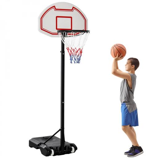 Canasta de Baloncesto con Altura Ajustable de 155-210 cm Base Rellenable y Ruedas para Exterior e Interior Multicolor [8]