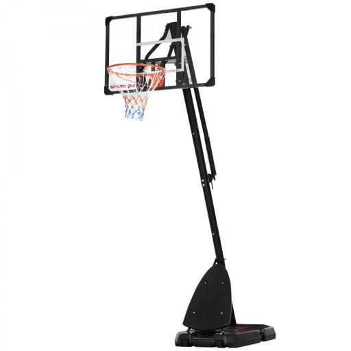 Canasta de Baloncesto Ajustable 236-293 cm con Ruedas Tablero de Rebote Base Rellenable para Exterior Negro [9]