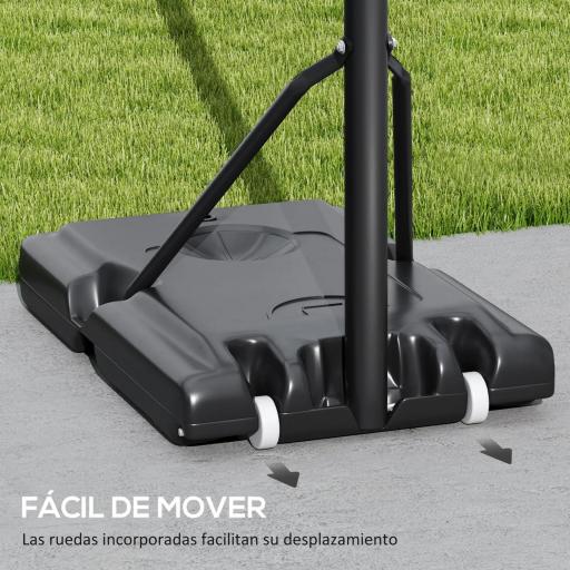 Canasta de Baloncesto para Exteriores/Interiores Altura Ajustable 235-305 cm con Ruedas Base Rellenable Bolsa de Peso [4]