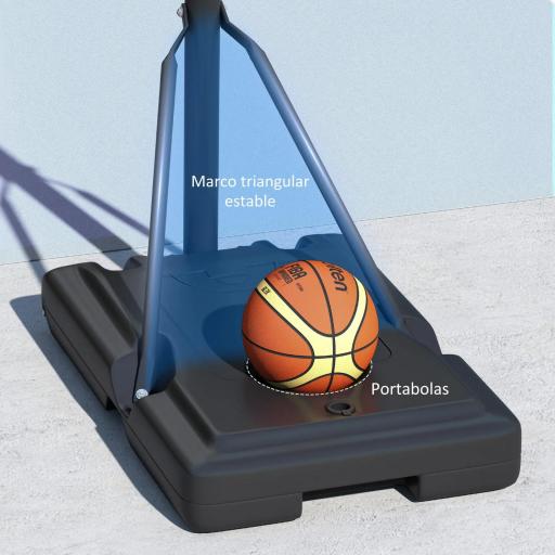 Canasta de Baloncesto para Exteriores/Interiores Altura Ajustable 235-305 cm con Ruedas Base Rellenable Bolsa de Peso [6]