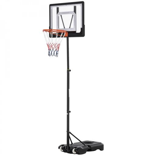 Canasta de Baloncesto con Altura Ajustable 206-260 cm Aro de Baloncesto con Ruedas y Base Rellenable Negro [8]
