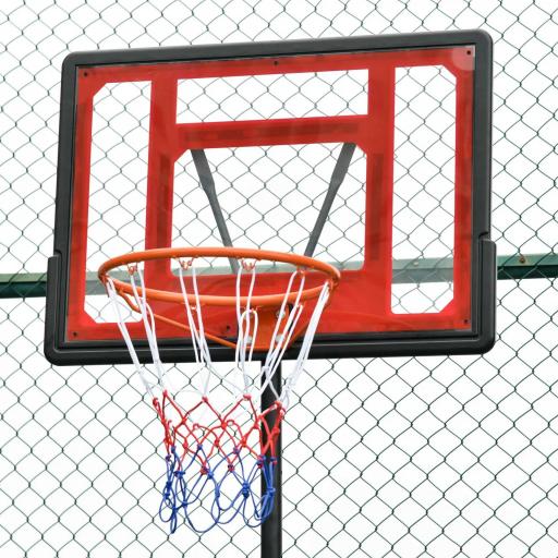 Canasta de Baloncesto Ajustable de 205-261 cm Aro de Baloncesto Portátil con Soporte de Acero Base Rellenable y 2 Ruedas de Transporte para Niños y Adultos Rojo Negro [7]