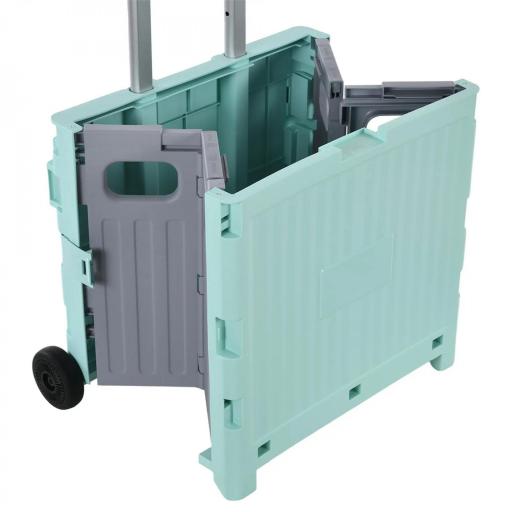 Carrito para Supermercado con 2 Ruedas Longitud de Mango Ajustable Capacidad 32 Litros 41,5x32,5x85 cm Verde [6]