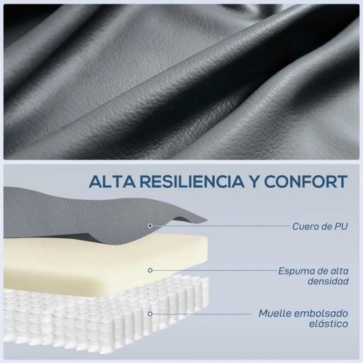 Sillón de Masaje Giratorio Sillón Relax Reclinable con 8 Puntos de Masaje Función de Calefacción 82x99x103 cm Gris [3]