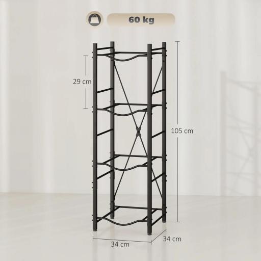 Soporte para Garrafones de Agua de 4 Niveles Estante de Almacenamiento para Botella de Agua para Cocina Comedor Negro [1]