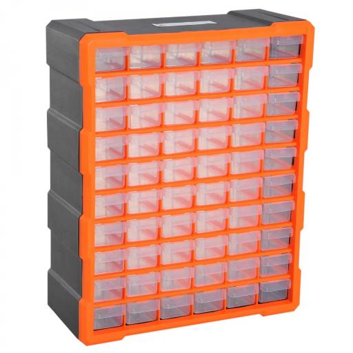 Armario Organizador de Herramientas con 60 Cajones Tipo Estantería DIY Caja Cajonera de Herramientas 38x16x47,5 cm Naranja [8]