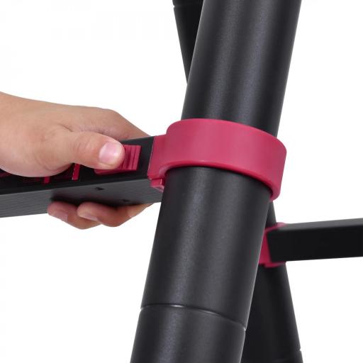 Escalera de Aluminio Plegable 2 Formas de Uso con 12 Escalones Antideslizantes Carga 150 kg 379x67,5x11 cm Negro y Rojo [5]