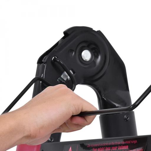 Escalera de Aluminio Plegable 2 Formas de Uso con 12 Escalones Antideslizantes Carga 150 kg 379x67,5x11 cm Negro y Rojo [6]