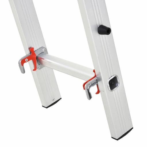 Escalera Aluminio Triangular de Tijera Plegable Portátil 2 Formas de Uso Pie Antideslizante Altura 160-249 cm Plata [6]