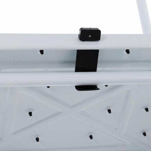 Escalera Plegable de 4 Peldaños Escalera de Tijera con Apoyabrazos y Portaherramientas 50x83x155 cm Blanco y Negro [7]