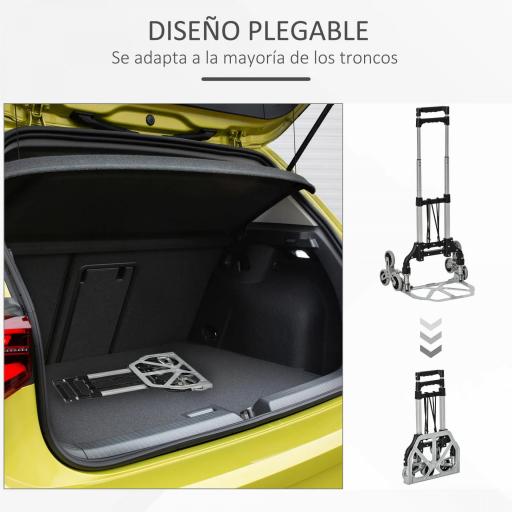 Carretilla de Mano Portátil para Escalera con Ruedas Carga 70kg Carretilla Plegable para Entrega Almacenes Mercado Viajar Mudarse [3]